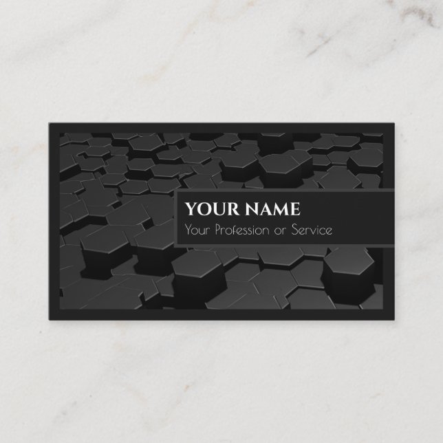 Abstract hexagonal shapes in 3d optic design business card (Front)