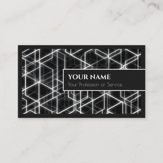 Abstract hexagonal shapes in 3d optic design business card (Front)