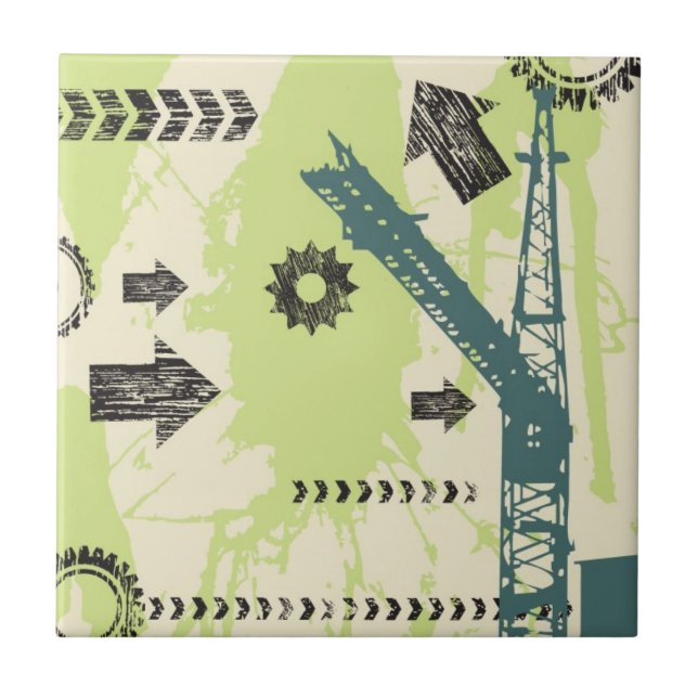 Abstract hi-tech background tile (Front)