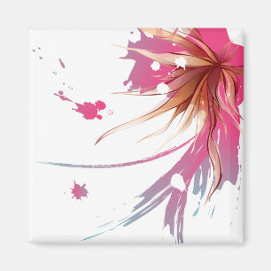 Abstract Hibiscus Flower Magnet