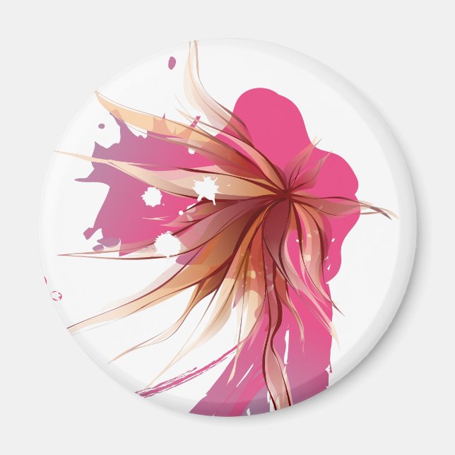 Abstract Hibiscus Flower Magnet (Front)
