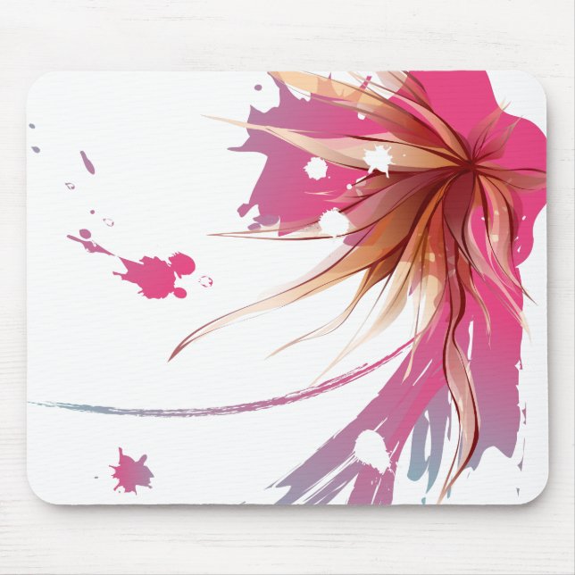 Abstract Hibiscus Flower Mouse Pad (Front)