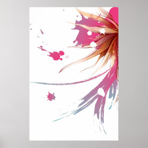 Abstract Hibiscus Flower Poster