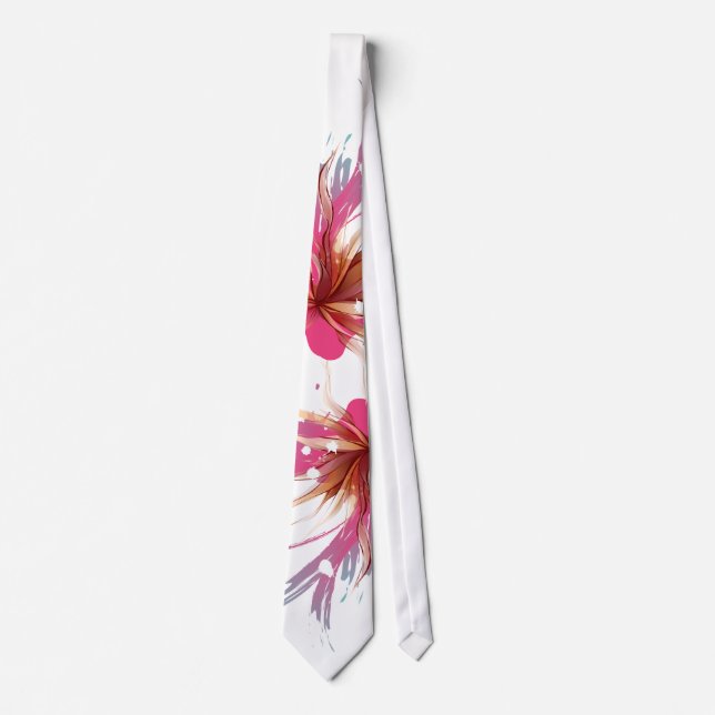 Abstract Hibiscus Flower Tie (Front)