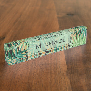 Abstract Hidden Tiger Art Nameplate