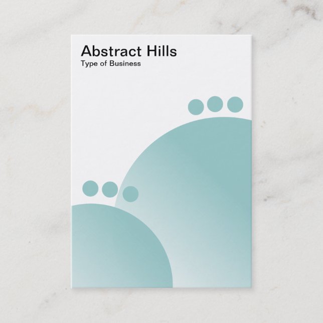 Abstract Hills - Light Blue Green Business Card (Front)