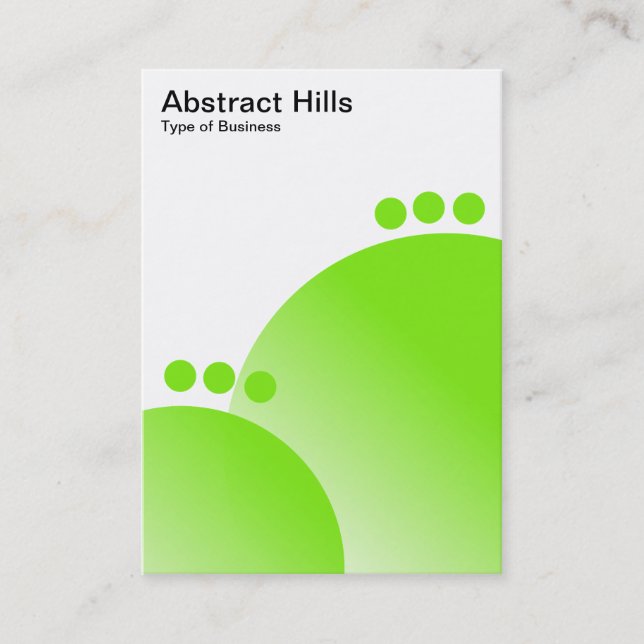 Abstract Hills - Lime Green Business Card (Front)