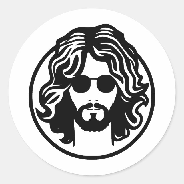 Abstract Hippie Art in BW Classic Round Sticker (Front)