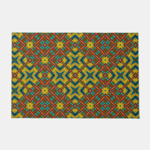 Abstract Hippie Boho Pattern Rustic Earthy Tribal Doormat