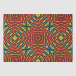  Abstract Hippie Red & Yellow Floral Ethnic Tribal Tissue Paper