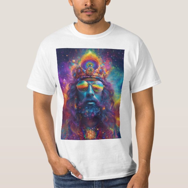 abstract hippy smoking dmt, with universe coming o T-Shirt (Front)