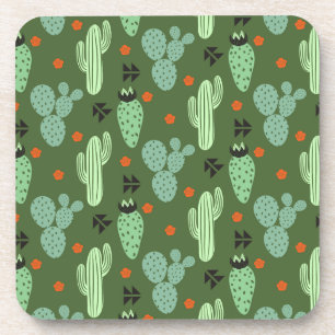 Abstract Hipster Cactus  Desert Pattern Coaster