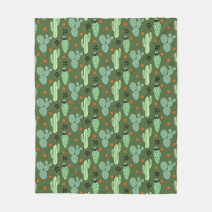 Abstract Hipster Cactus  Desert Pattern Fleece Blanket