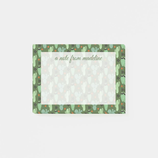 Abstract Hipster Cactus  Desert Pattern Post-it Notes (Front)