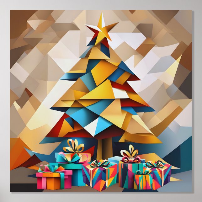 Abstract Holiday Christmas Tree Foil Prints (Front)