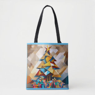 Abstract Holiday Christmas Tree Tote Bag