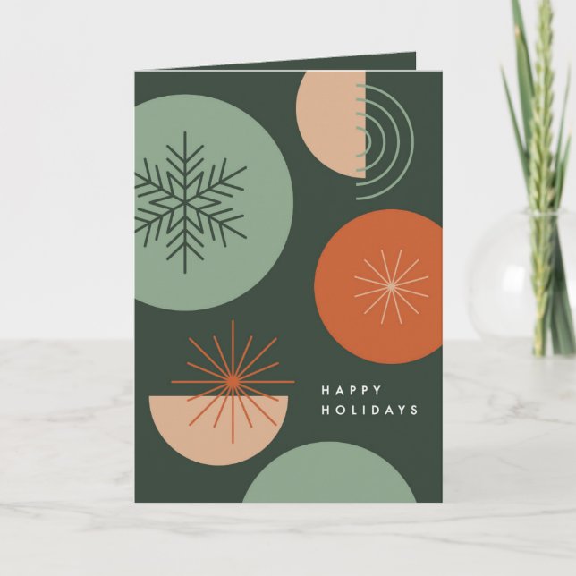 Abstract Holiday Circles Card (Front)