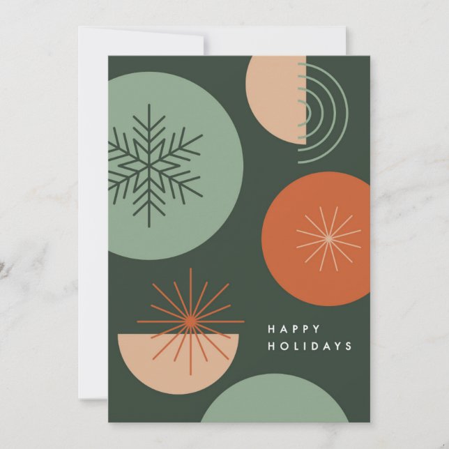 Abstract Holiday Circles Card (Front)