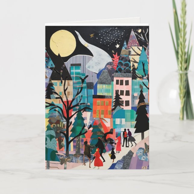 Abstract Holiday Design Card (Front)