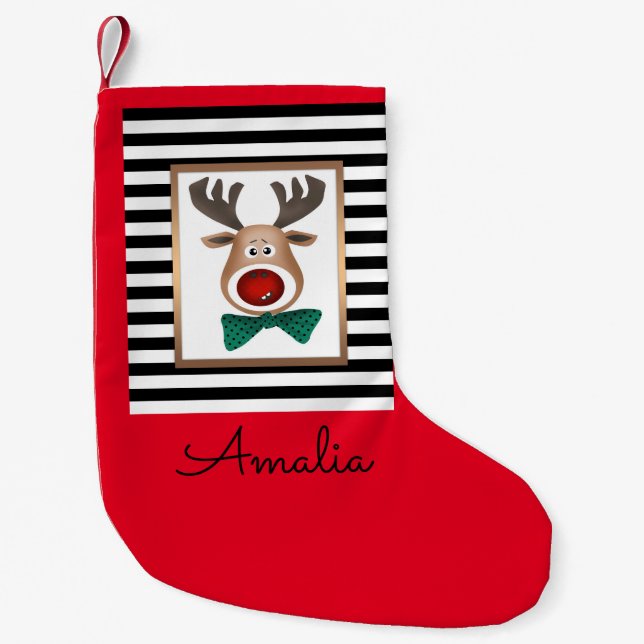 Abstract holidays Merry Christmas Happy New Year d Small Christmas Stocking (Front)