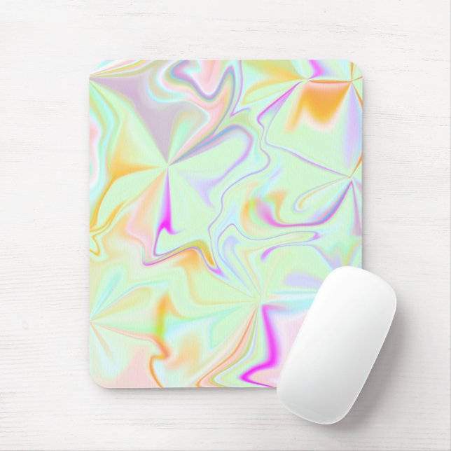 Abstract Hologram Faux Colourful Pattern Mouse Pad (With Mouse)