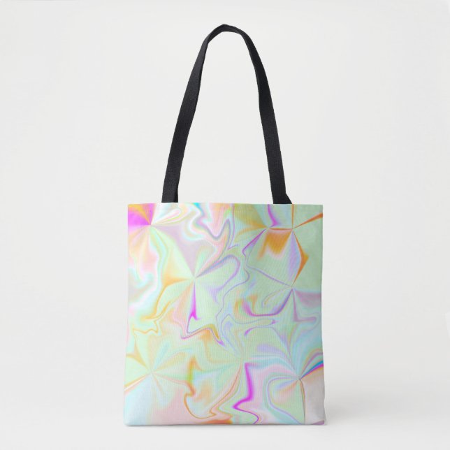 Abstract Hologram Faux Colourful Pattern Tote Bag (Front)