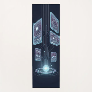Abstract holographic interface floating  yoga mat