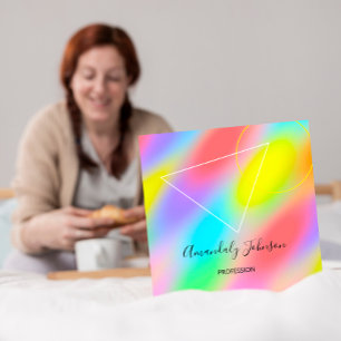 Abstract Holographic Rainbow Geometry  Square Business Card