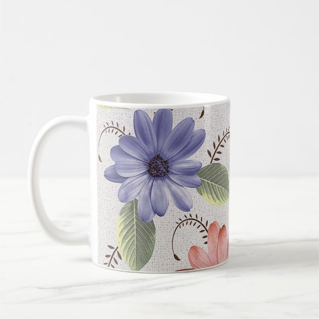 abstract home decorative flower oil paint wall til coffee mug (Left)