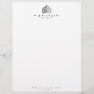 Abstract Home Logo Grey/White Letterhead Template