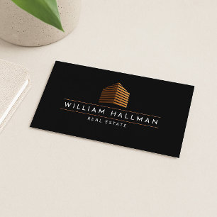 Abstract Home Logo Terracotta/Black Business Card