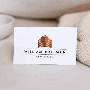 Abstract Home Logo Terracotta/White Business Card