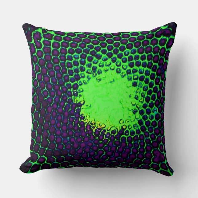 Abstract Honeycomb Design green and purple Cushion (Front)