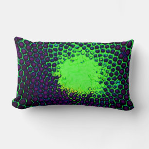 Abstract Honeycomb Design green and purple Lumbar Cushion