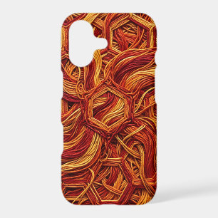 Abstract Honeycomb Fire Red Thread iPhone Cases