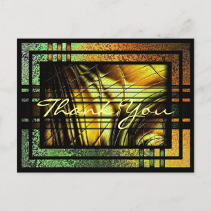 Abstract Honeygold Window Thank You Postcard