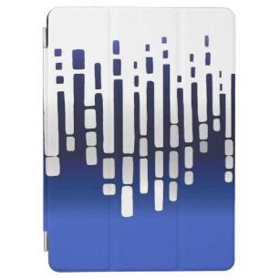 Abstract horizon, navy blue, white, light grey iPad air cover