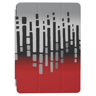 Abstract horizon, red, light grey, black iPad air cover