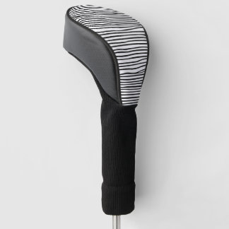 Abstract horizontal lines_black golf head cover