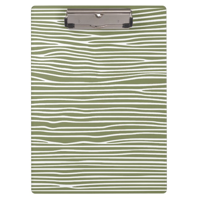 Abstract horizontal lines_white over olive green clipboard (Front)