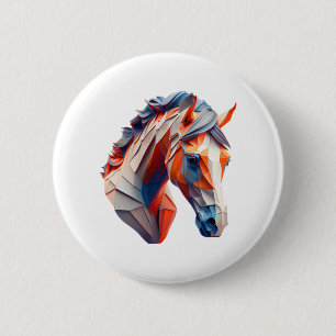 Abstract Horse Art A Colourful Twist on Wildlife I 6 Cm Round Badge