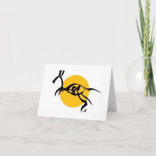 Abstract Horse Creature Brush Drawing Folded Note Card