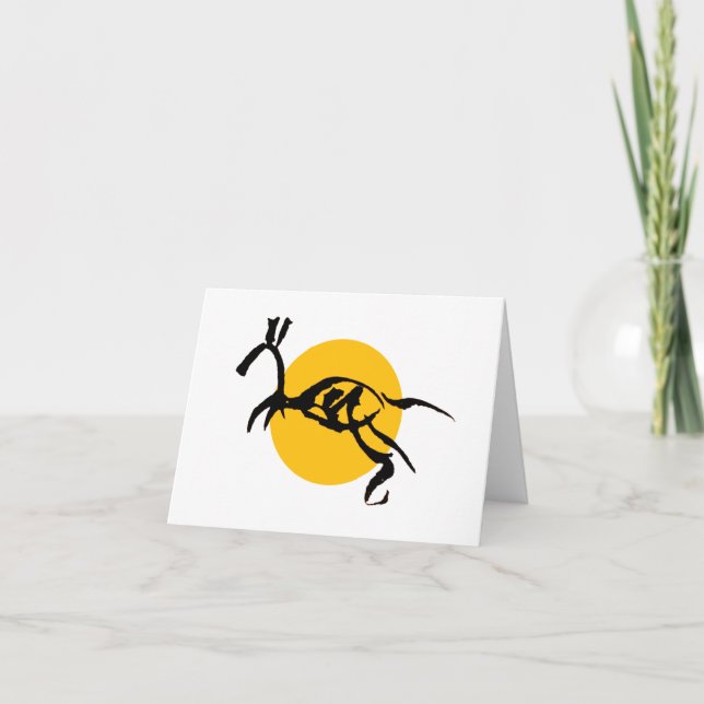 Abstract Horse Creature Brush Drawing Folded  Note Card (Front)