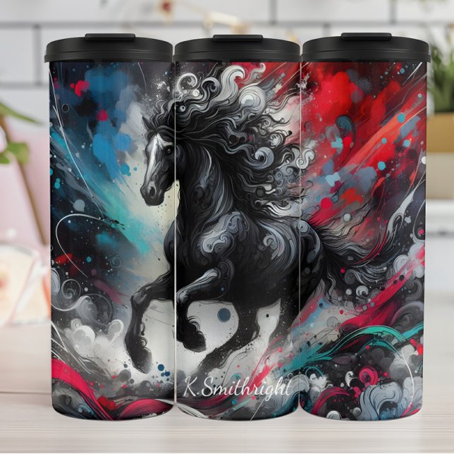 Abstract Horse Dynamic Paint Splatter Thermal Tumbler (Creator Uploaded)
