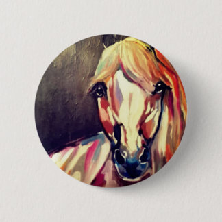 Abstract Horse Painting 6 Cm Round Badge
