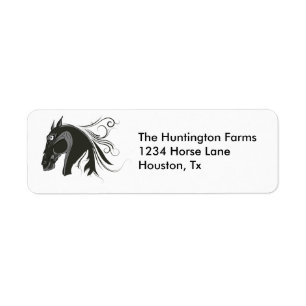 Abstract Horse Return Address Label