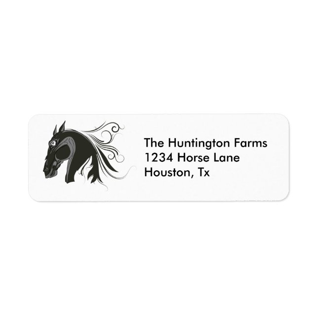 Abstract Horse Return Address Label (Front)
