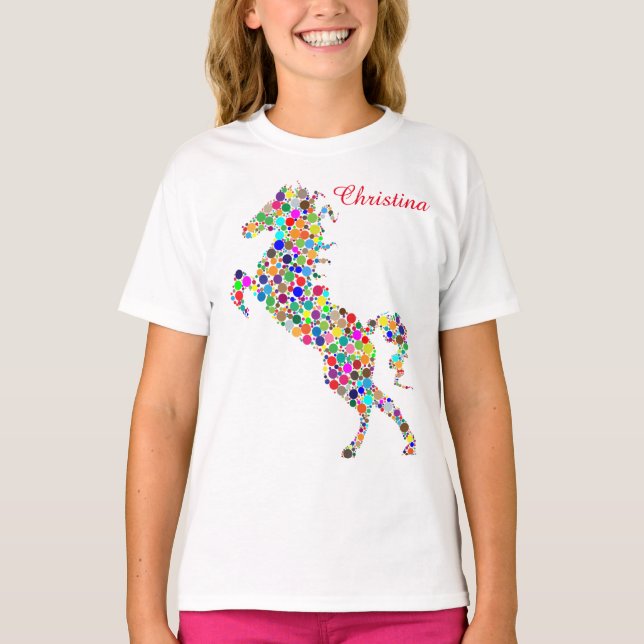 Abstract Horse TShirt Customisable Text (Front)