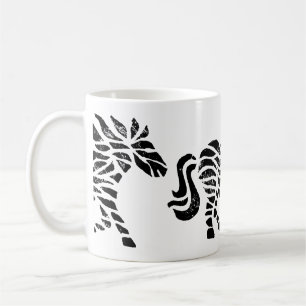Abstract Horse Woodblock Print Mug