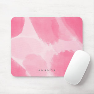 Abstract Hot Pink Brush Watercolor Personalize Mouse Pad